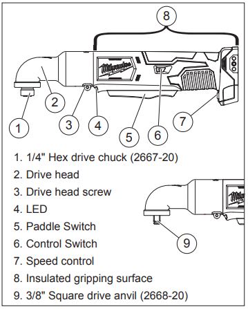 milwaukee M18 2 Speed Right Angle Impact Driver and Wrench User Manual - FUNCTIONAL DESCRIPTION