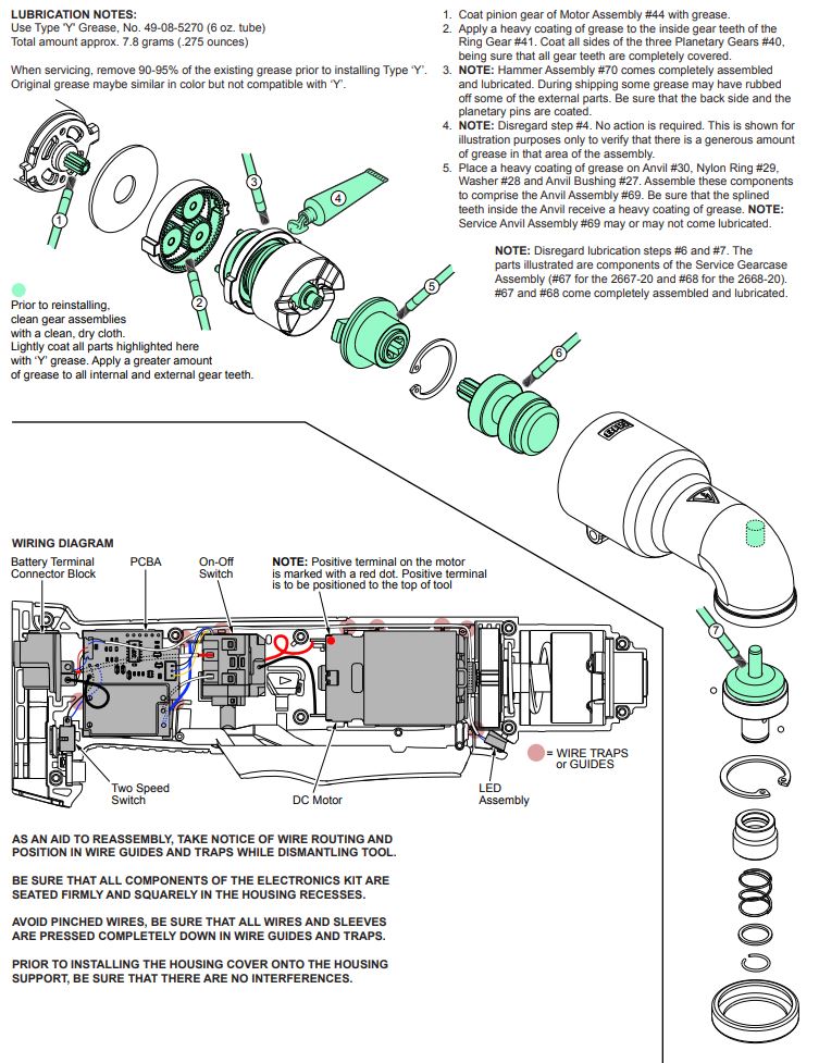 milwaukee M18 2 Speed Right Angle Impact Driver and Wrench User Manual - LUBRICATION