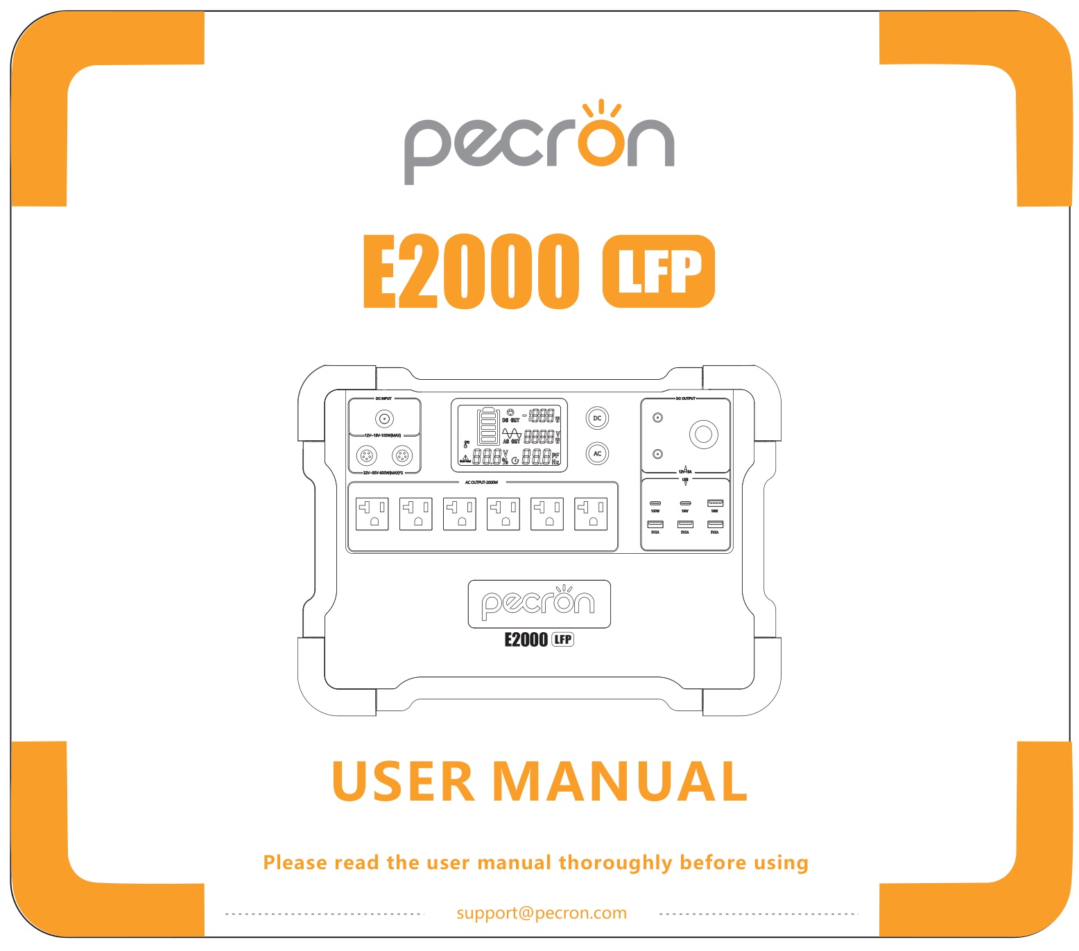 pecron E2000LFP Expandable Portable Power Station User Manual