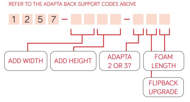 spex Adapta Back Support - BUILD CODE