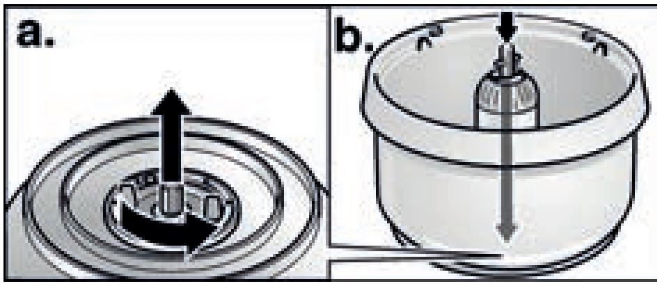 Bosch Kitchen machine MUM6 500 W MUM6N10UC White Grey User Manual - Invert the bowl and remove the axle