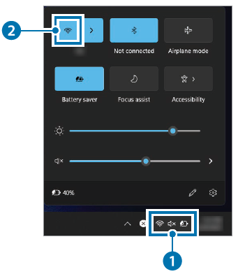 Galaxy Book2 Pro 360 NP950QEDA Connecting to a Wi-Fi network 3