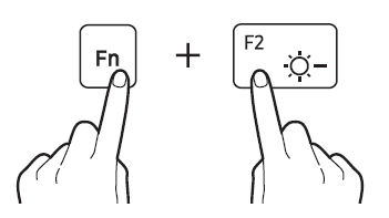 Galaxy Book2 Pro 360 NP950QEDA Controlling brightness using the keyboard 1