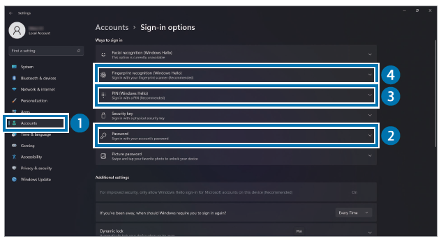 Galaxy Book2 Pro 360 NP950QEDA Registering your fingerprint 1