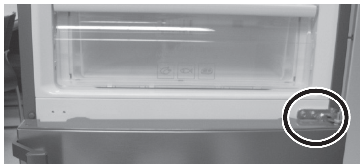 Samsung Bottom Freezer Refrigerator RB10FSR4ESR Disassemble the middle hinge