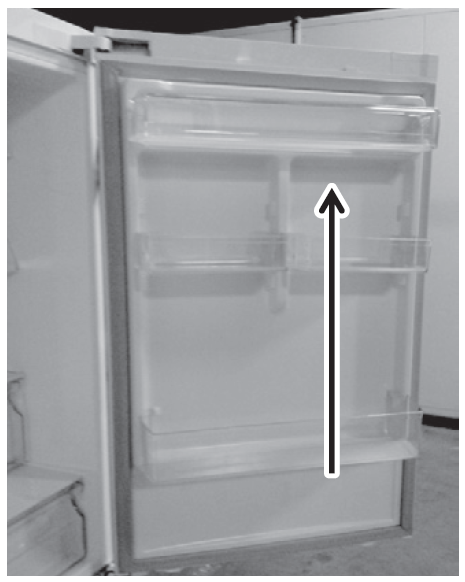 Samsung Bottom Freezer Refrigerator RB10FSR4ESR Remove the fridge door from the middle hinge