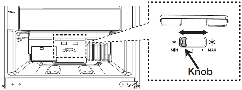 Samsung Bottom Freezer Refrigerator RB10FSR4ESR USING THE COOLSELECT DUO Move the knob