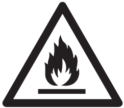 flammable materials warning icon