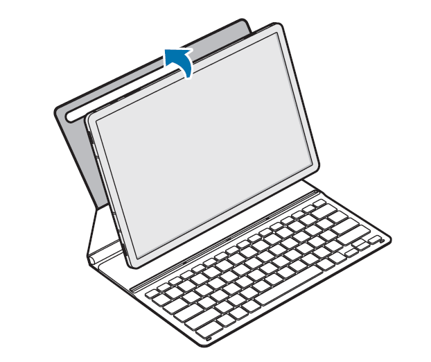 Galaxy Tab S8, S7 Book Cover Keyboard Slim, Black EF-DT630UBEGUJ Connecting the keyboard figure 1