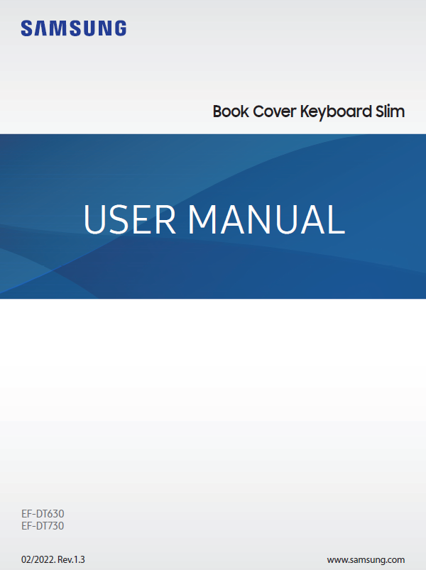 Galaxy Tab S8, S7 Book Cover Keyboard Slim, Black EF-DT630UBEGUJ User Manual