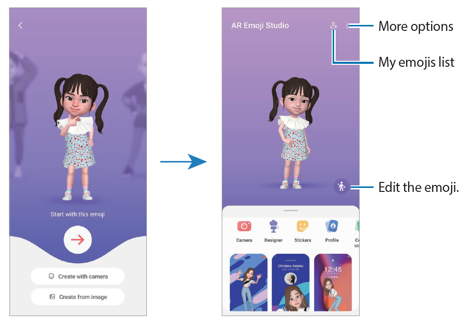 Samsung Galaxy Z Flip4 SM-F721B Creating an AR Emoji