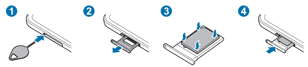 Samsung Galaxy Z Flip4 SM-F721B Installing the SIM or USIM card