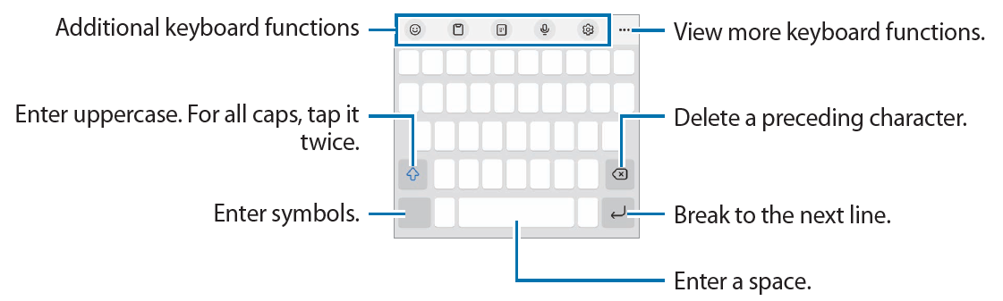 Samsung Galaxy Z Flip4 SM-F721B Keyboard layout