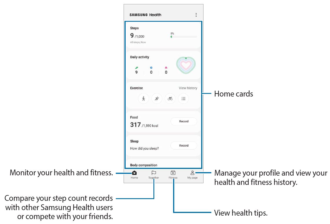 Samsung Galaxy Z Flip4 SM-F721B Using Samsung Health