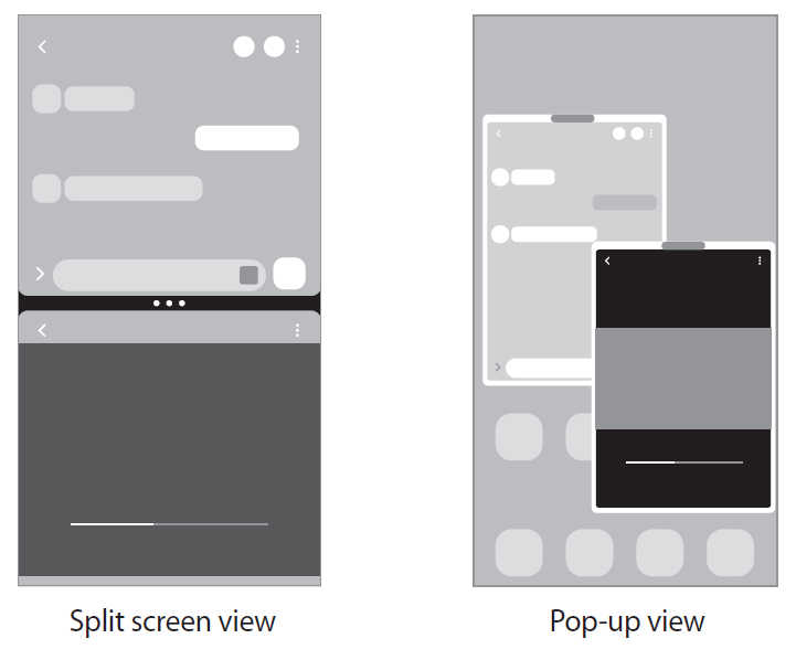 Samsung Galaxy Z Flip4 SM-F721B Using multiple apps at once