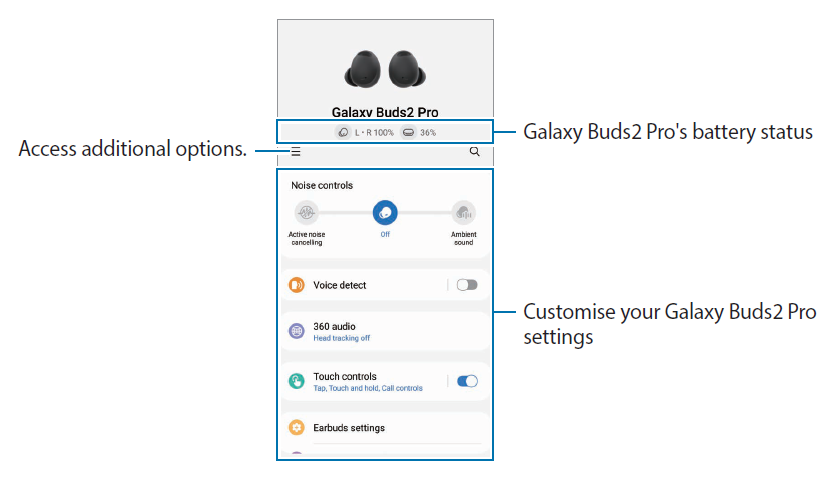 Samsung Galaxy Buds2 Pro SM-R510 Galaxy Wearable app Introduction