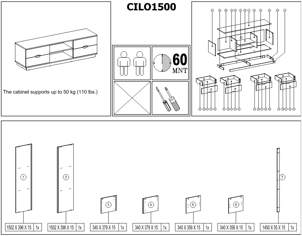 AVS CB1500SOW 1500mm Cubit TV Cabinet in White Oak = making process