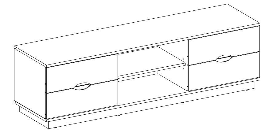 AVS CB1500SOW 1500mm Cubit TV Cabinet in White Oak = overview