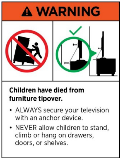 AVS CB1500SOW 1500mm Cubit TV Cabinet in White Oak = warning sign board