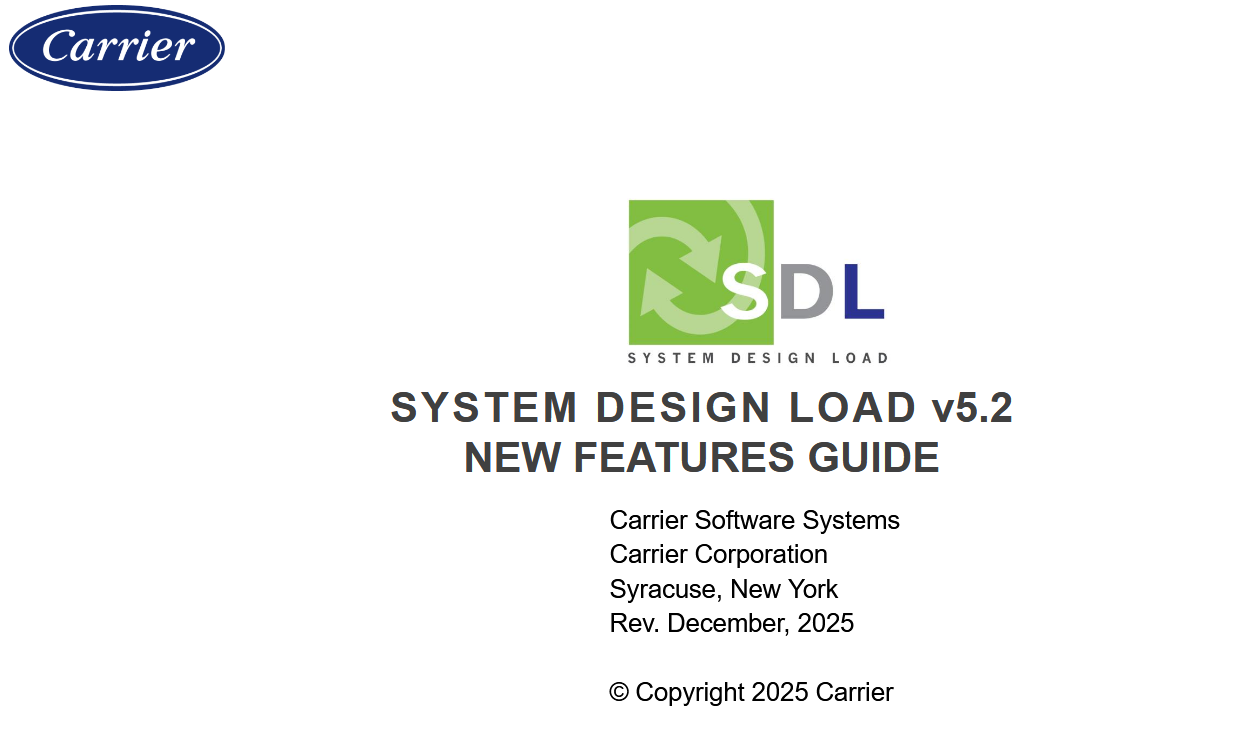 Carrier v5.2 System Design Load- front page