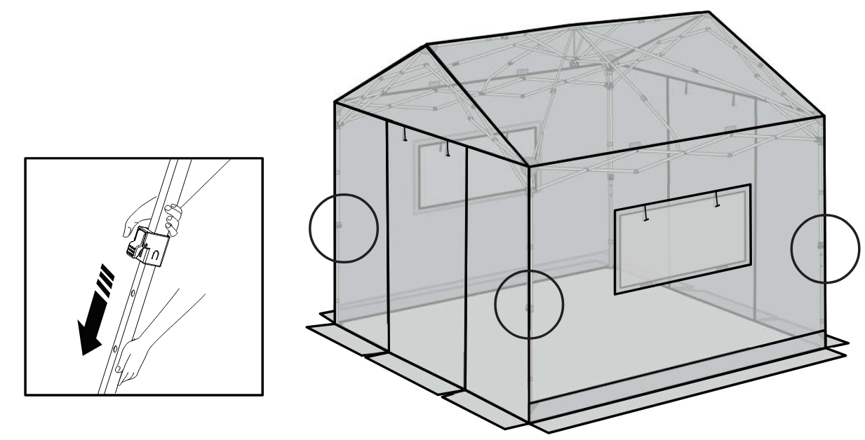 EAGLE PEAK 10×10 ft Pop Up Greenhouse with Gable Roof = ADJUST THE GREENHOUSE HEIGHT