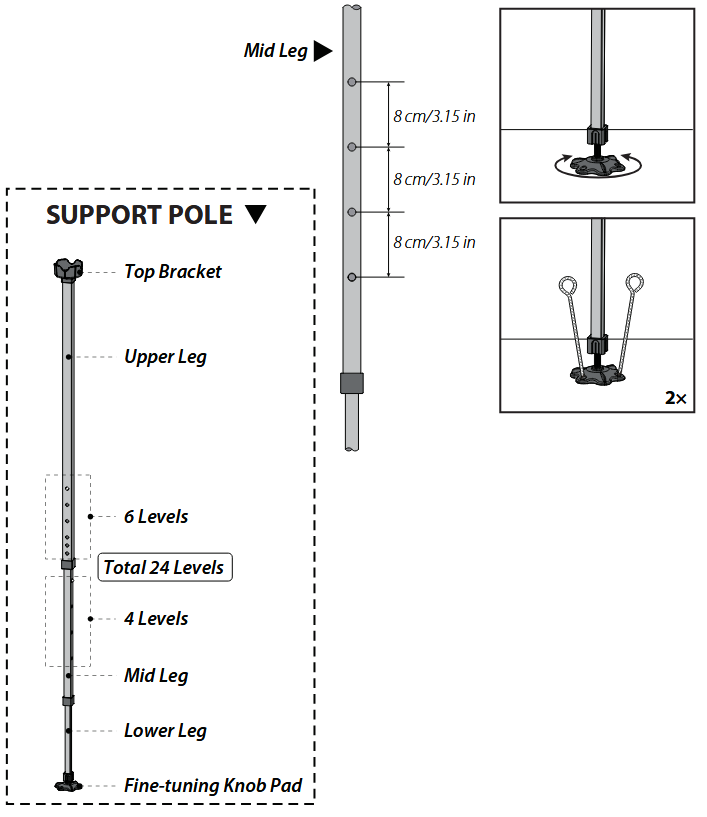 EAGLE PEAK 10×10 ft Pop Up Greenhouse with Gable Roof - Attach the Support Pole for Snow Defence