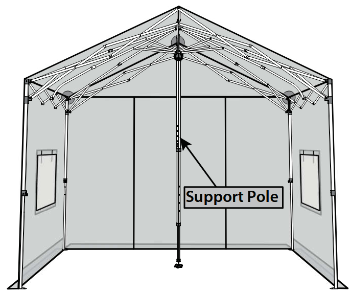 EAGLE PEAK 10×10 ft Pop Up Greenhouse with Gable Roof = Attach the Support Pole for Snow Defence