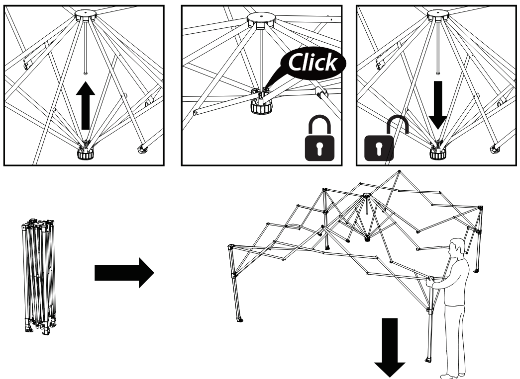 EAGLE PEAK 10×10 ft Pop Up Greenhouse with Gable Roof = OPEN THE FRAME