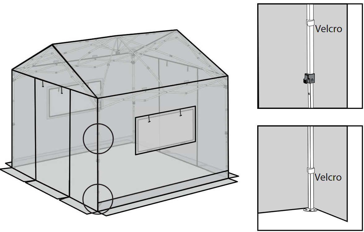 EAGLE PEAK 10×10 ft Pop Up Greenhouse with Gable Roof = VELCRO CONNECTION