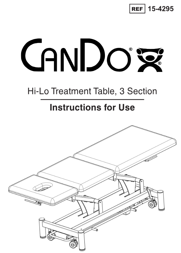 FEI CANDO 15-4295 Hi-Lo Treatment Table- front page