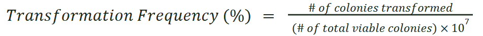 Forage Evolution Forager-Fast Plasmid Subcloning Kit- Measuring Transformation Efficiency rule
