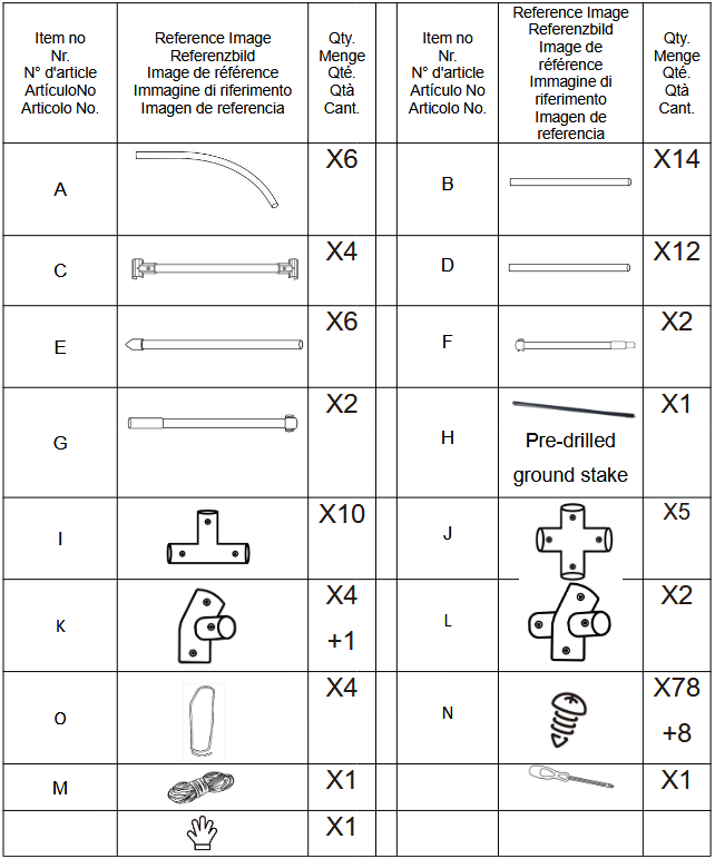 VEVOR TP-160-2 Cumber Trellis- MANUAL and PARTS