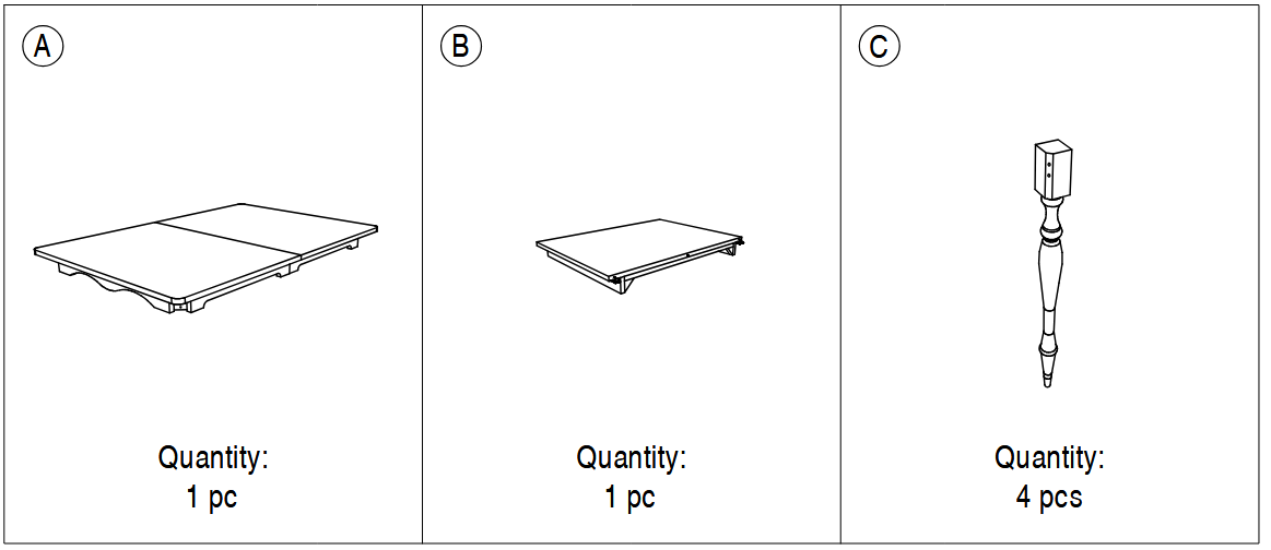 Wayfair hbig3669,FLS4 Florencja Extendable Dining Table - PARTS LIST