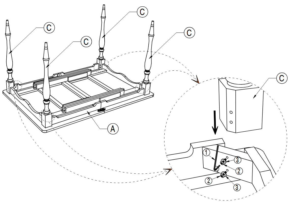 Wayfair hbig3669,FLS4 Florencja Extendable Dining Table - STEP 1