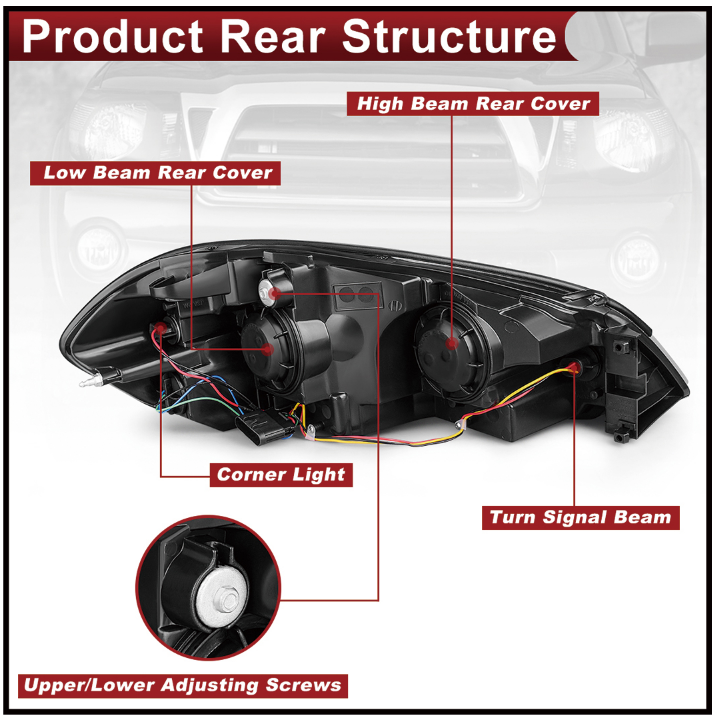 YITAMOTOR 25958359 Chevy Impala Headlight Assembly - Structure