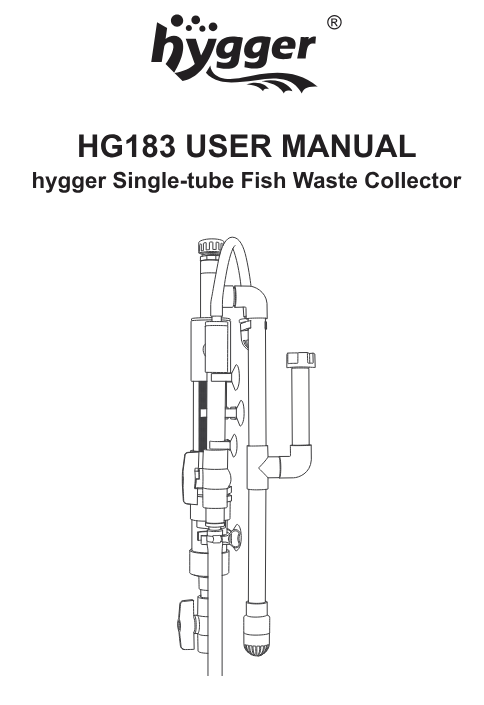 hygger HG183 Single Tube Fish Waste Collector - font page