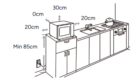 kogan KAGMA45INMA 45L Inverter Microwave with Mirror Finish - Countertop Installation