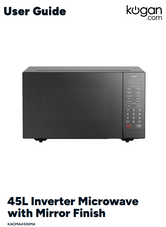kogan KAGMA45INMA 45L Inverter Microwave with Mirror Finish - front page