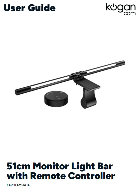 kogan KAPCLAMPRCA 51cm Monitor Light Bar with Remote Controller - fornt page