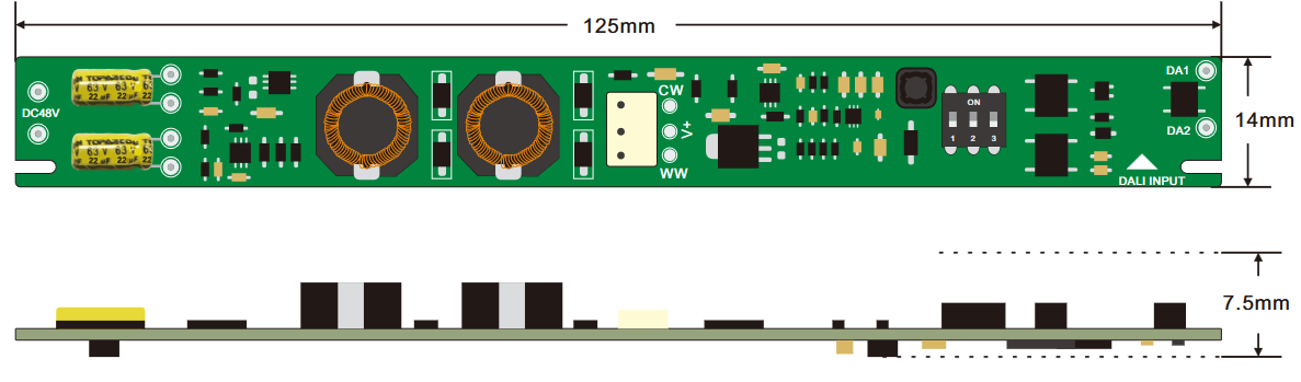 Iskydance CXD-21A-2,CXD-28A-2 DALI CCT Constant Current LED Driver - Mechanical Structures and Installations
