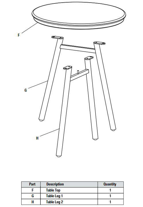StyleWell FCS80524-ST Springdale 3PC Chat Set - Assembly