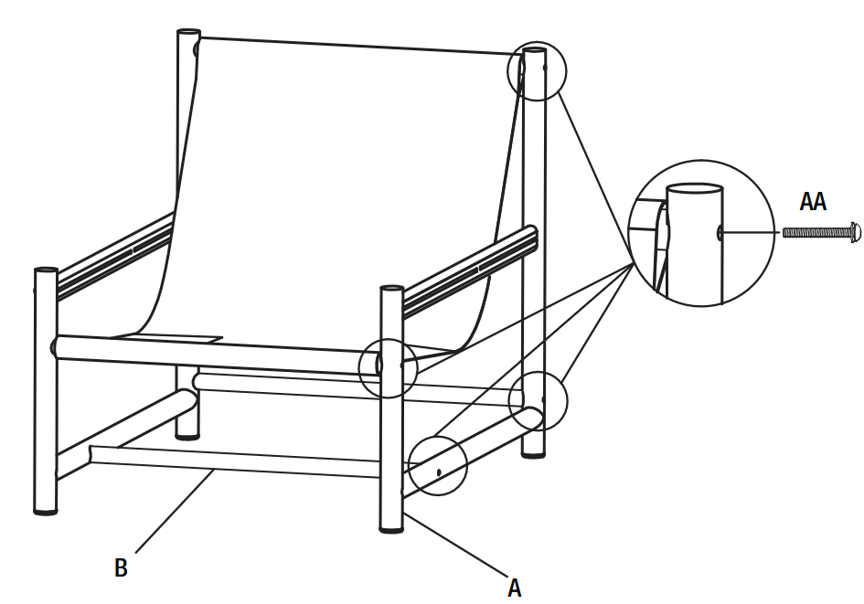 StyleWell FCS80524-ST Springdale 3PC Chat Set - Assembly