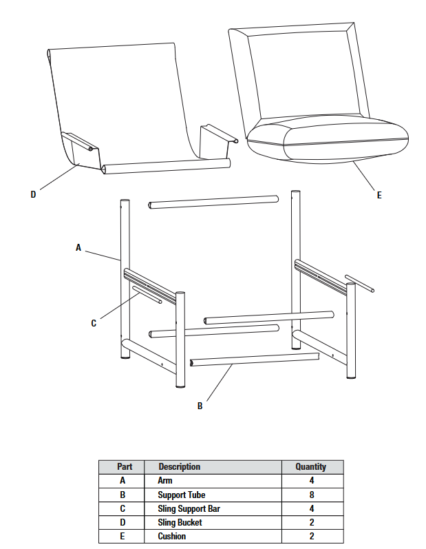 StyleWell FCS80524-ST Springdale 3PC Chat Set - Assembly