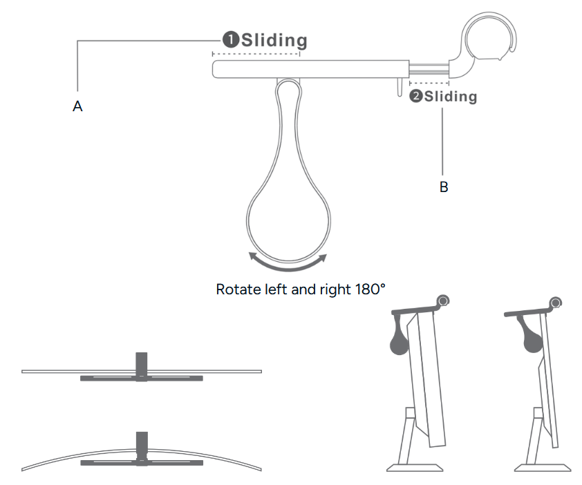 51cm Monitor Light Bar with Remote Controller-Adjusting the Bracket