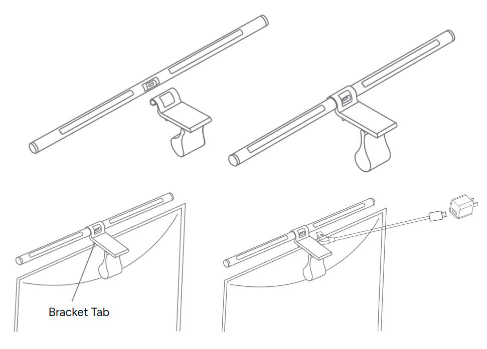 51cm Monitor Light Bar with Remote Controller-Installation