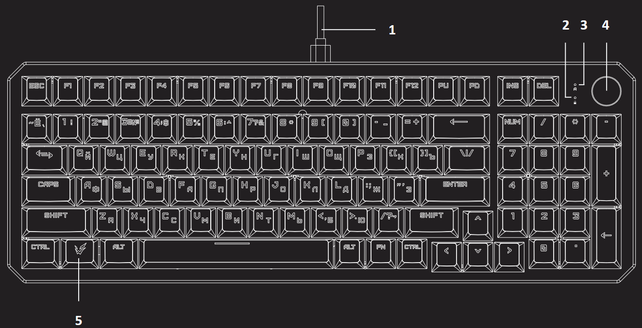 ARDOR GAMING AG-ODM-B98-RED-B Mechanical Gaming Keyboard-Device Diagram
