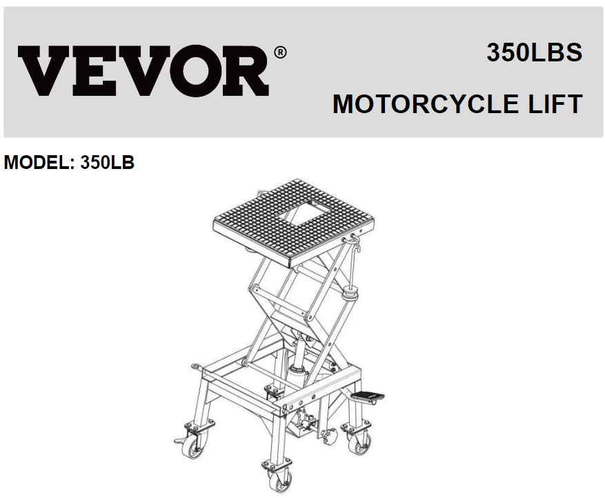 VEVOR 350LB Motorcycle Lift - overview