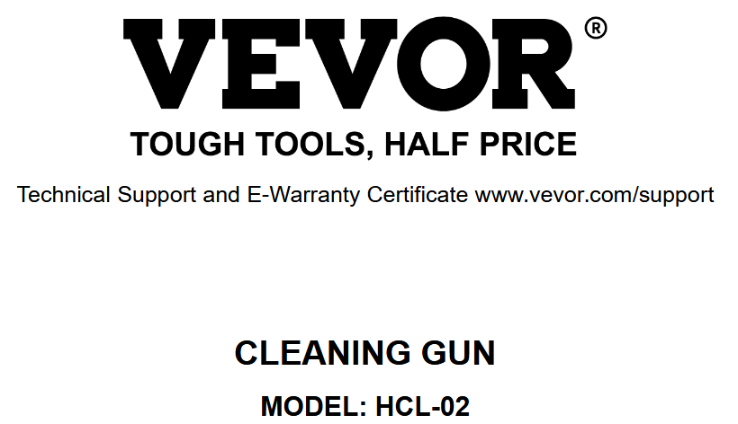 VEVOR HCL-02 Cleaning Gun User Manual