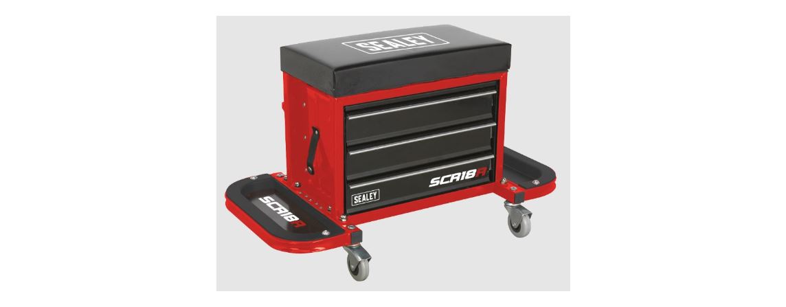 SEALEY SCR18 Series Mechanics Utility Seat and Toolbox - feature image