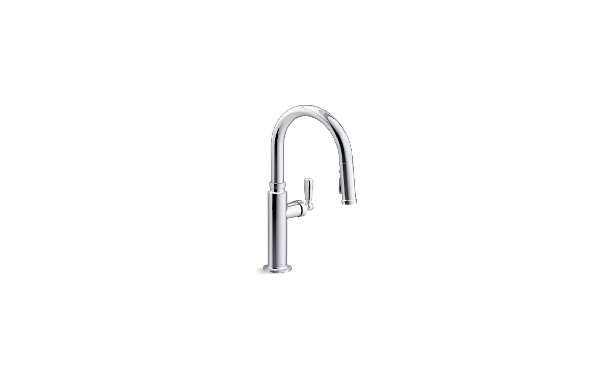 KOHLER 28358-RT2-VS Single Handle Deck Mount Touchless Pull Out Kitchen Faucet - featured image